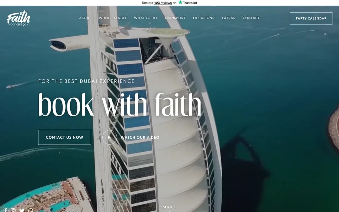 Faith Dubai - site e-commerce - capture du site