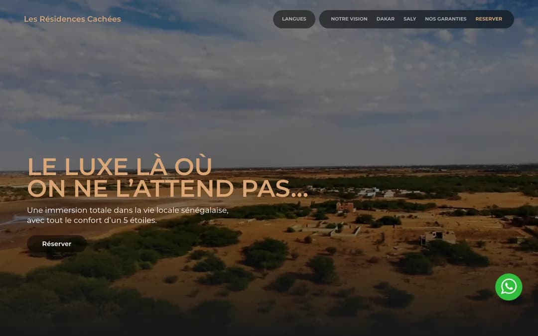 Les Résidences Cachées - immobilier - capture du site