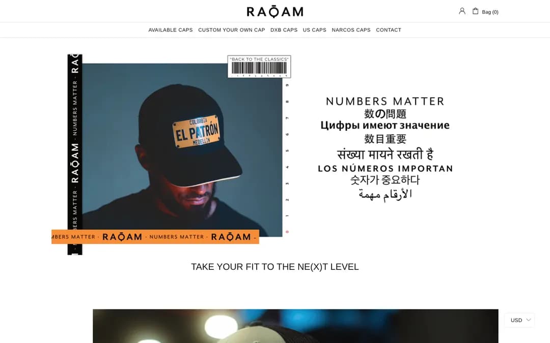 Raqam - développement web - capture du site